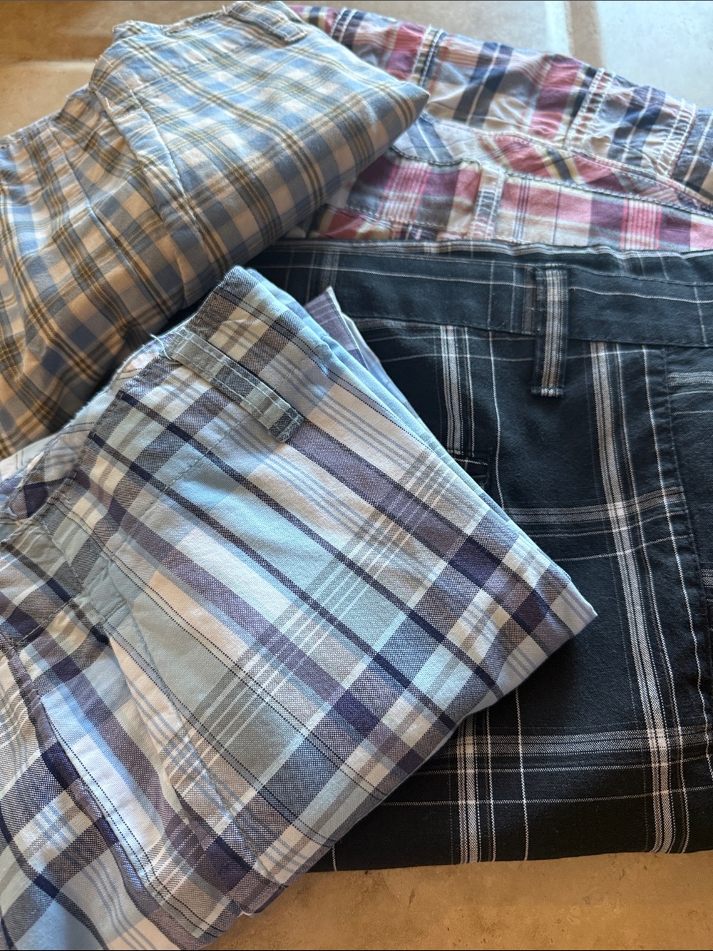 Club Room Men's Cargo Shorts - Blue Plaid Mix